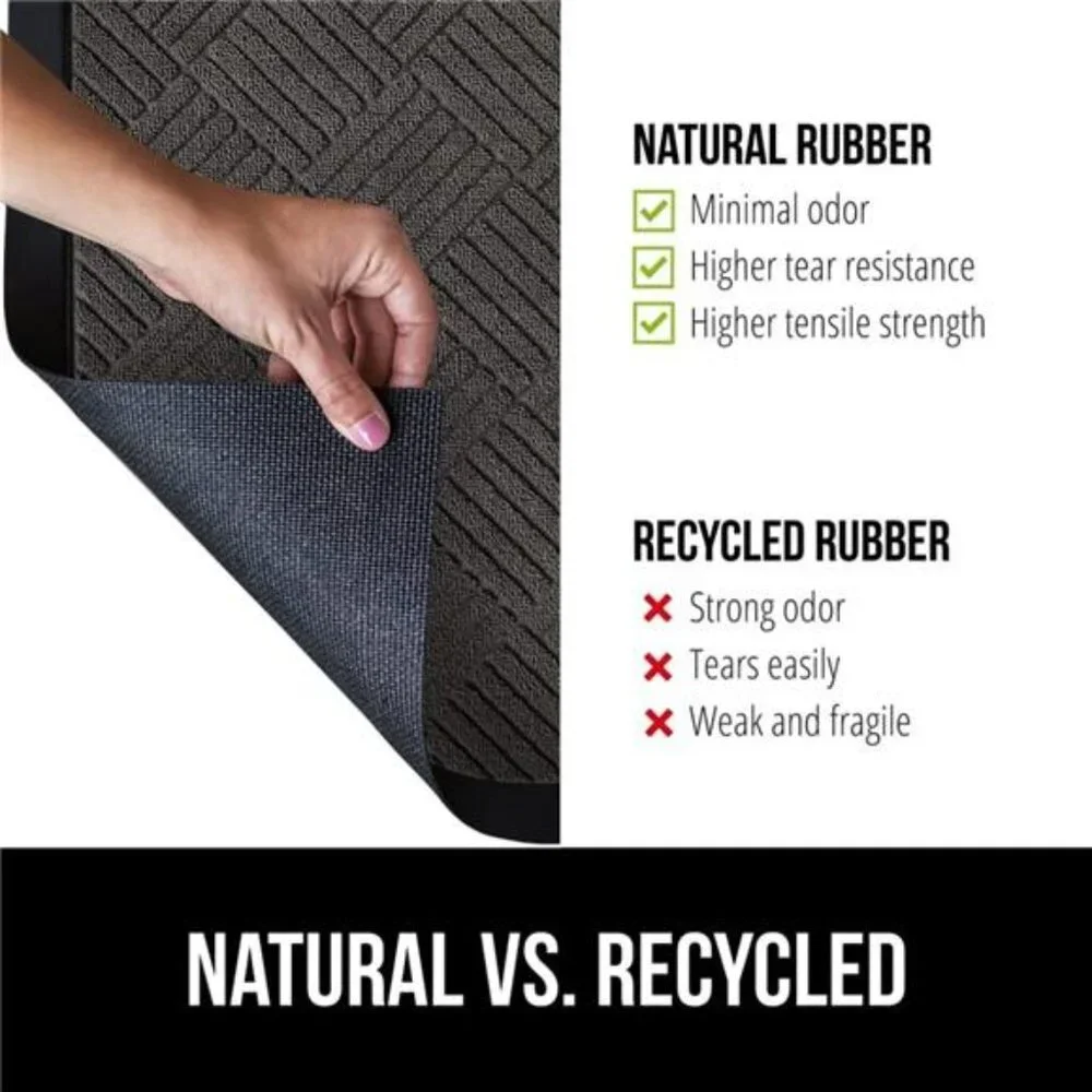 WeatherMax Doormat, Durable Natural Rubber, 17x29, Gray Diamond